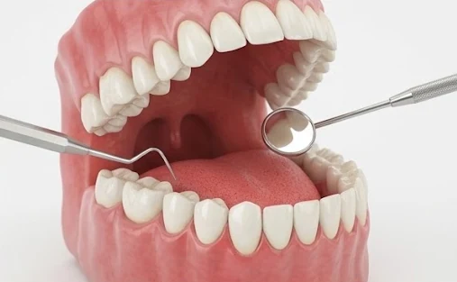 Ilustração de limpeza dental